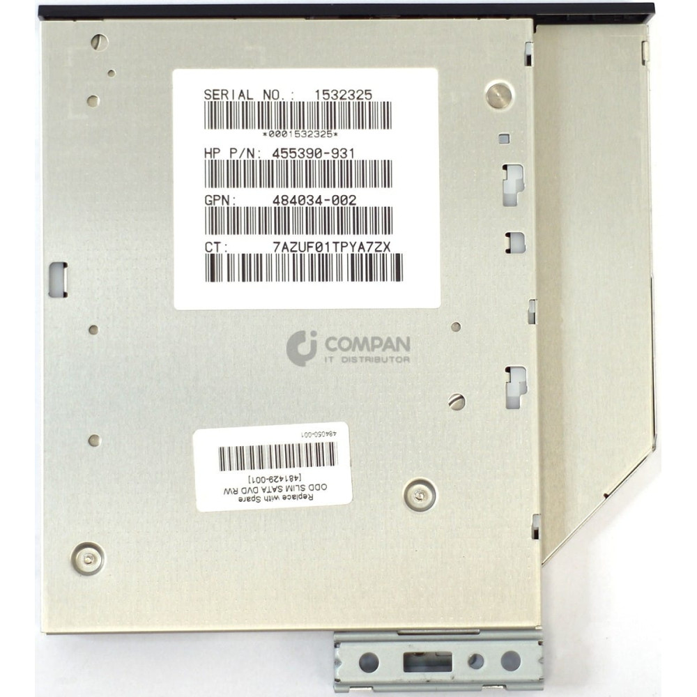 481429-001 HP DVD +-R/RW OPTICAL DRIVE FOR PROLIANT DL360 DL380 DL580 G6 G7